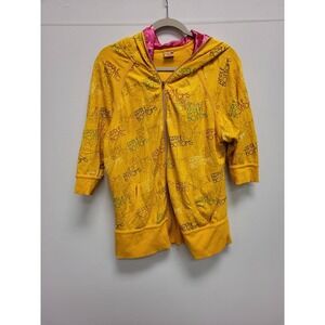 Apple Bottoms Hoodie Full Zip Yellow 1X Womens‎ Jacket Rhinestone Detail